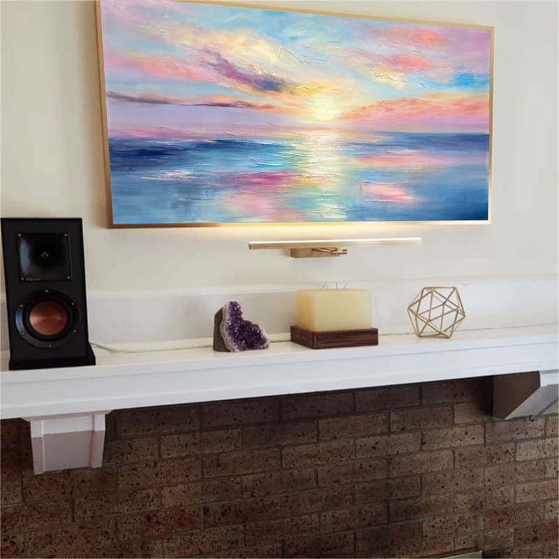 Customer photo review of Colorful Ocean And Sky Textured Painting Canvas #OS006