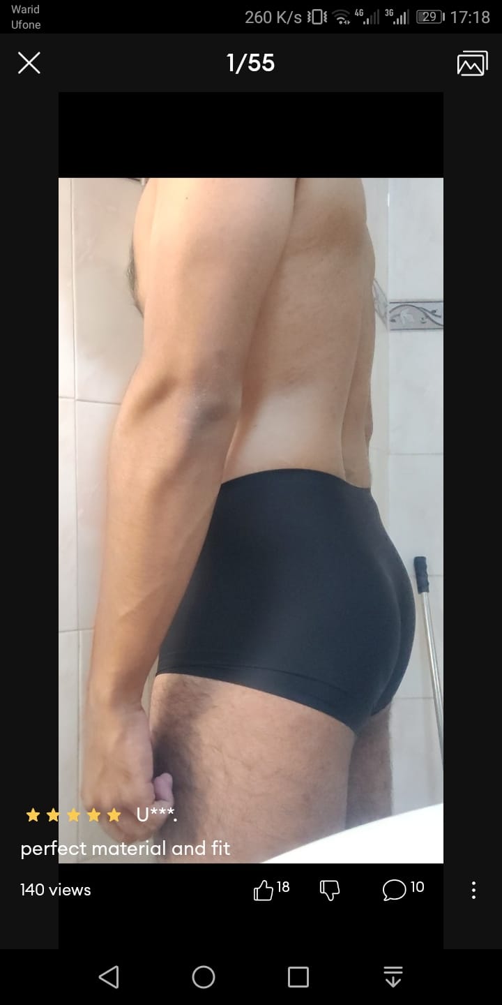 Customer photo review of Astronut Men's Boxer Shorts Galaxy Blue With Geni-Tech Pouch