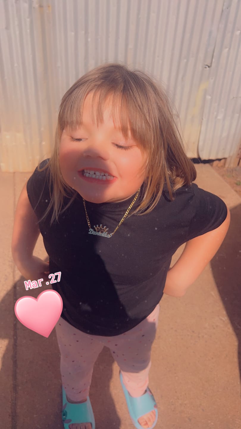 Customer photo review of Kids Iced Name Necklace