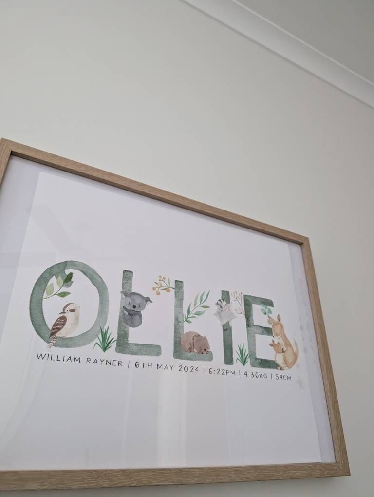 Customer photo review of Australian Animals Name Print