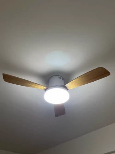 Customer photo review of WOW 3 Wood Blade Low Profile Ceiling Fan Lamp-wow5058