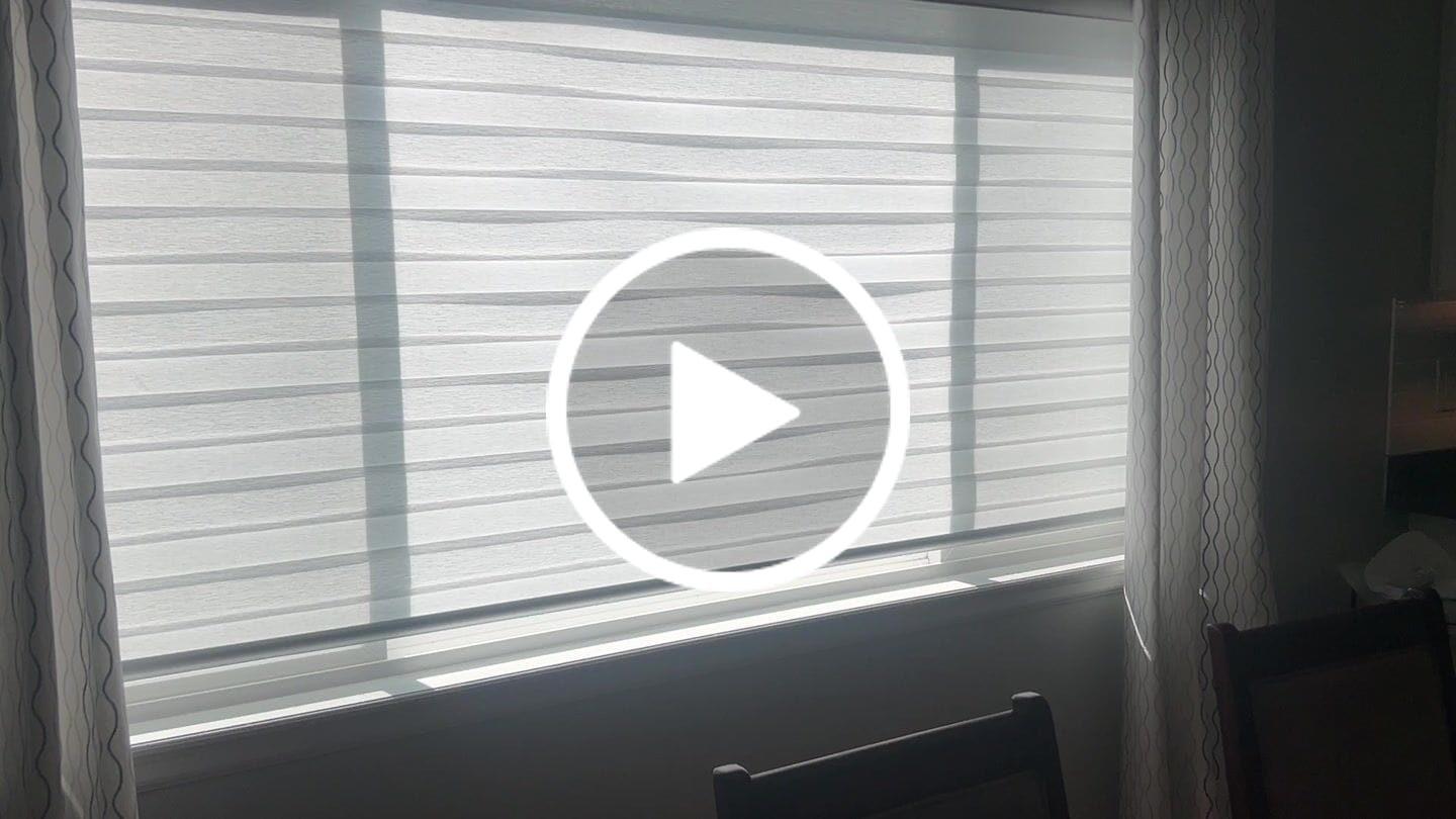 Customer video review of SmartWings Motorized Zebra Shades 60% Blackout Translucent 75mm Eloise