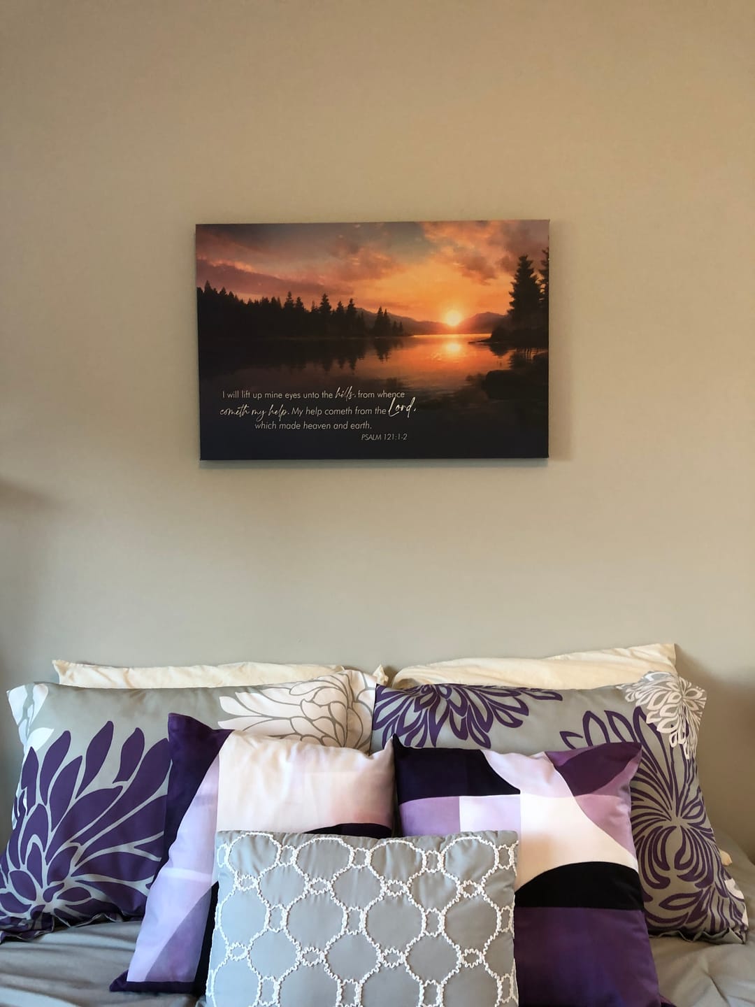 Customer photo review of Psalm 121:1-2 My Help Cometh From The Lord Wall Art Canvas