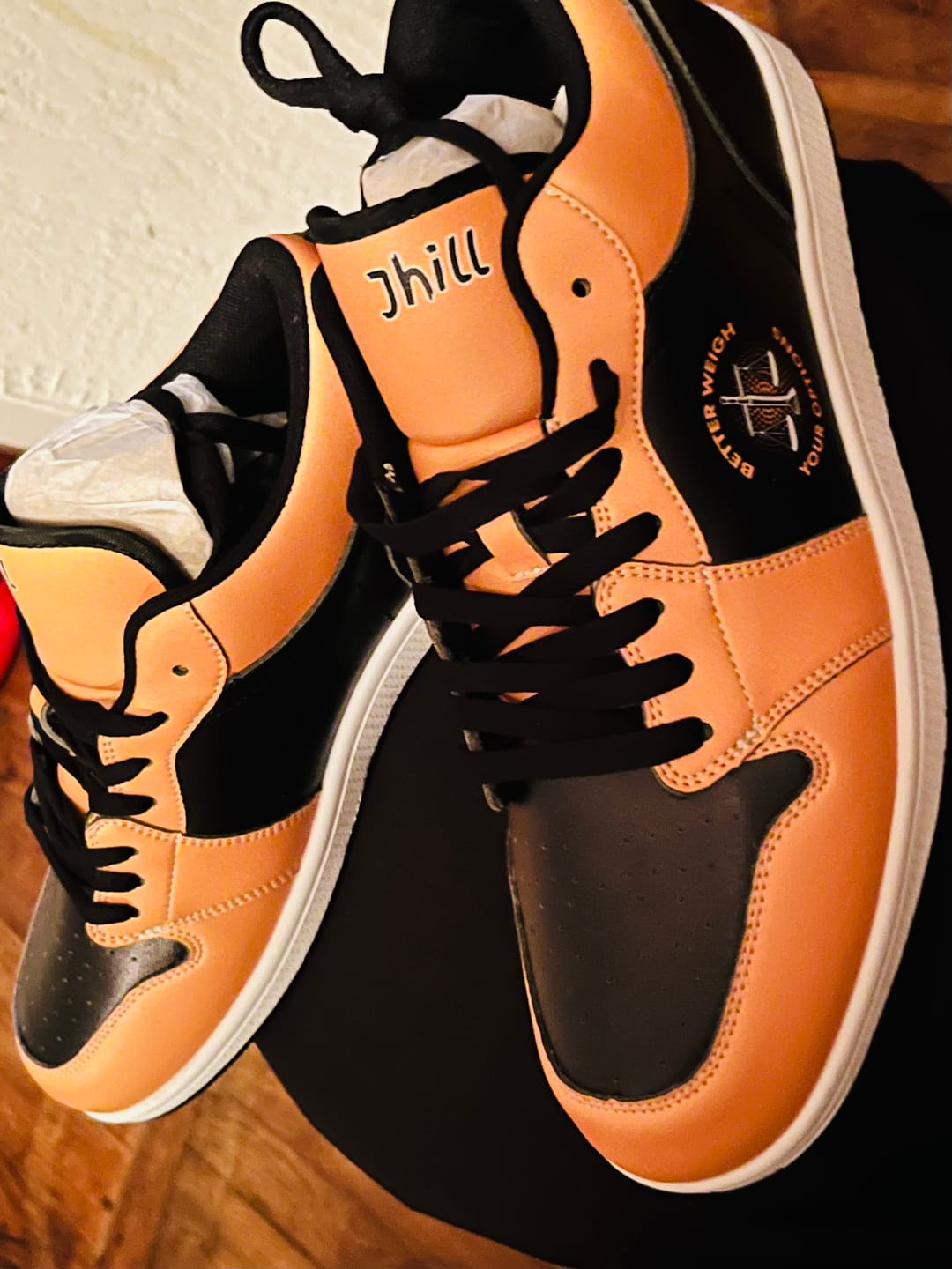 Customer photo review of Personalized Sneakers, Custom Sneakers, Put name or business name on it, AJ1-C03200