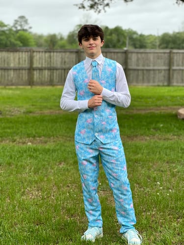 Customer photo review of Men's Stretch Golf pants trousers with suit set