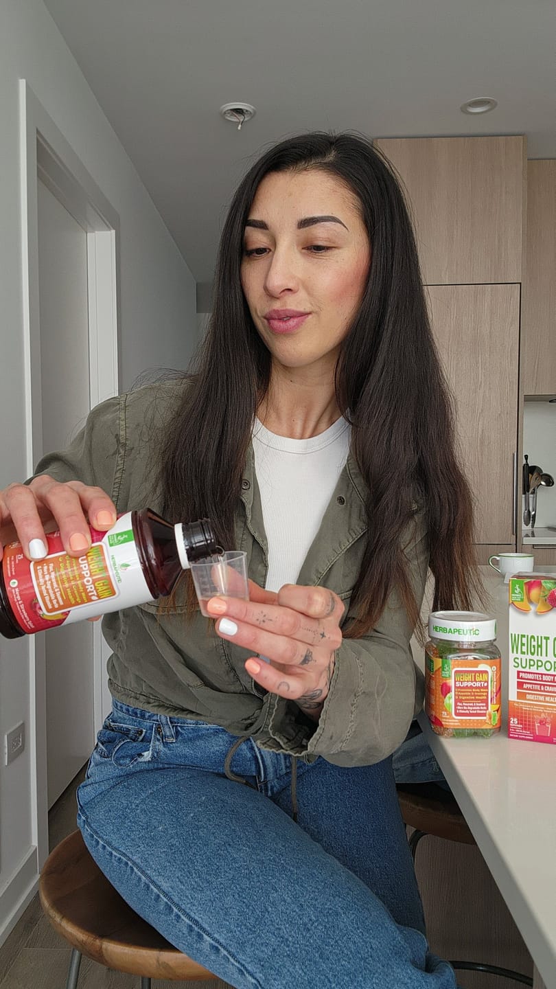 Customer photo review of Herbapeutic Weight Gain Syrup