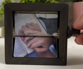 Customer photo review of Custom photo box with a crank