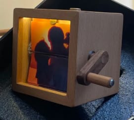 Customer photo review of Custom photo box with a crank