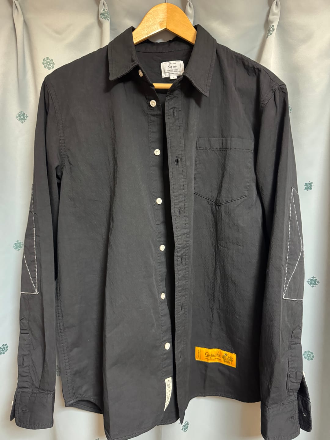 Customer photo review of シワ加工　肘補強パッチコットンワークシャツ
