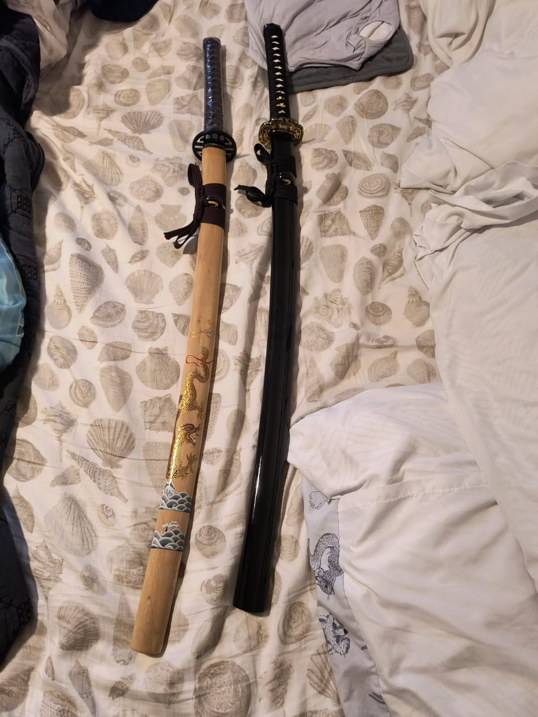 Customer photo review of The Inochishirazu Handmade Katana Spring Steel