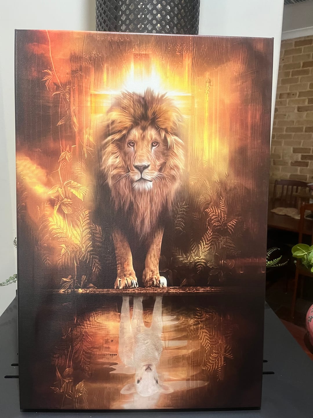 Customer photo review of Lion and Lamb Canvas Wall Art, Lion and Lamb Picture
