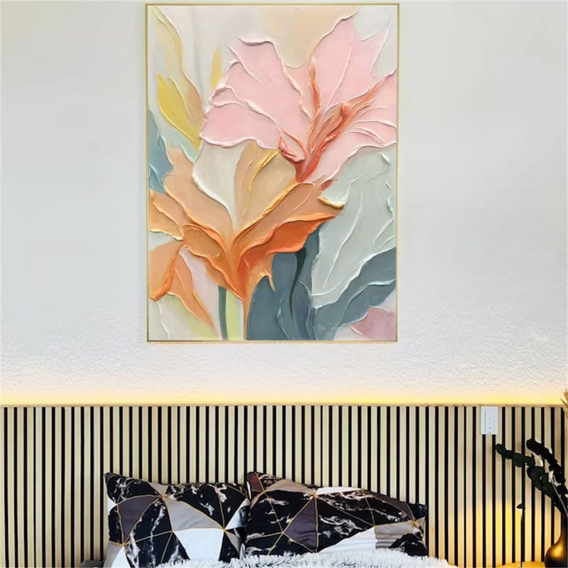 Customer photo review of Colorful Flower Textured Painting Canvas #FP024