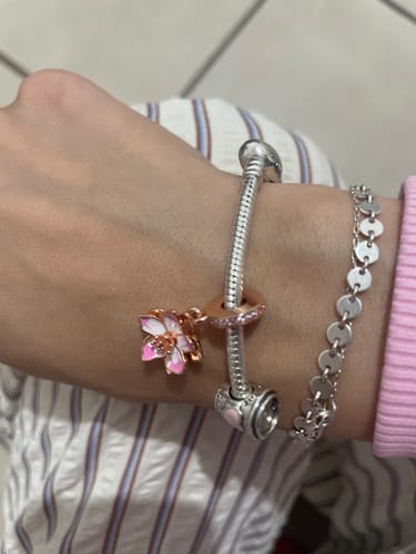 Customer photo review of CHARM PANDORA COLGANTE FLOR CEREZO ORO ROSA 14K