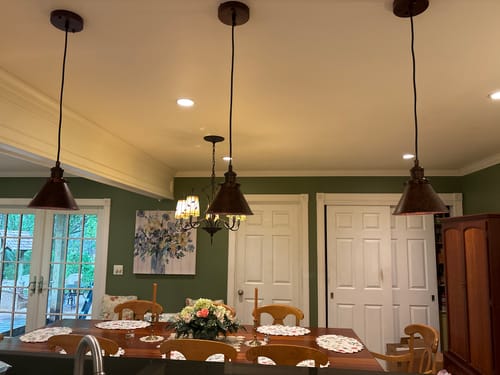 Customer photo review of Industrial Vintage Antique Copper Pendant Light