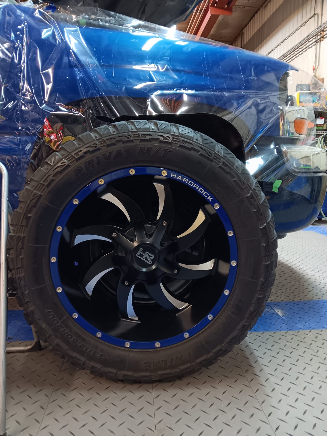 Customer photo review of Glossy Metallic Pearl Blue Vinyl Wrap
