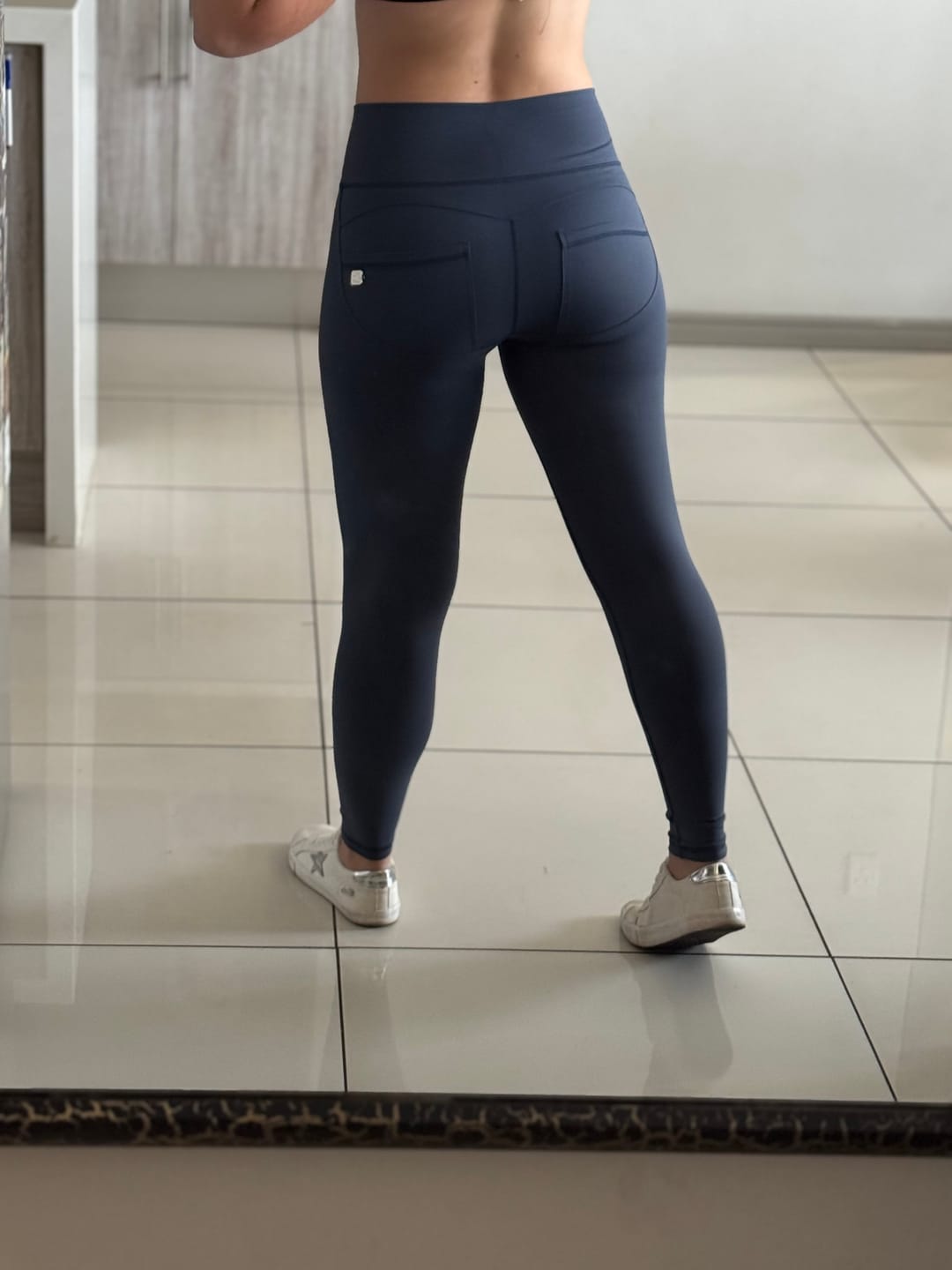 Customer photo review of Gym Bunny Booty Boosting Leggings - blue