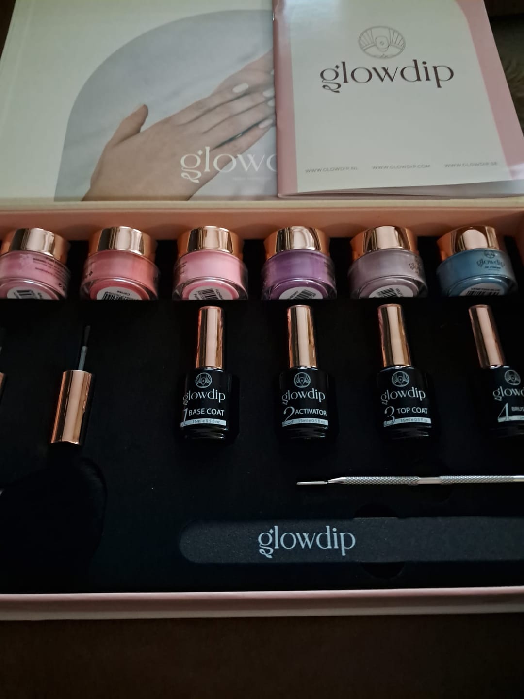 Customer photo review of Ruby Glitter Dipping Powder