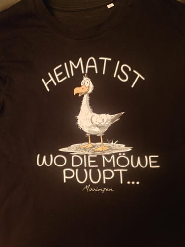 Customer photo review of Heimat ist wo die Möwe Pupt · Herren Premium Bio T-Shirt