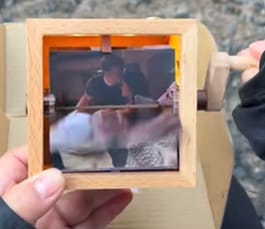 Customer photo review of Custom photo box with a crank