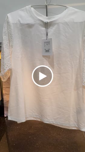 Customer video review of LILY Lace Detail Round Neck Tee Short-Sleeve