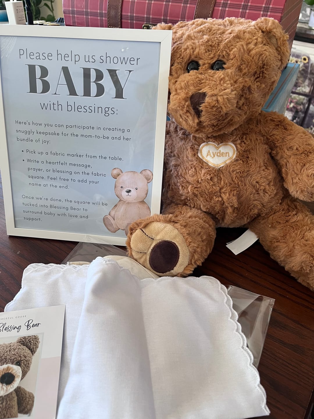 Customer photo review of Toffee Blessing Bear® Baby Shower Bundle