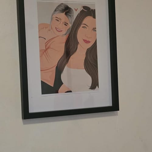 Customer photo review of couple portrait, gift for couple, faceless portrait, engagement drawing, boyfriend portrait, family portrait, custom gift, Faceless Gift