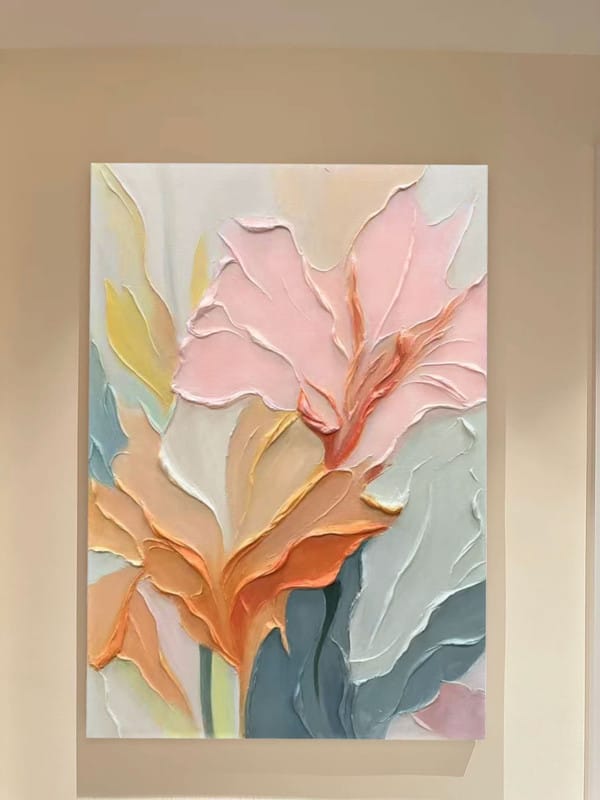 Customer photo review of Colorful Flower Textured Painting Canvas #FP024