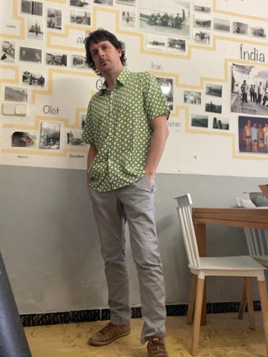 Customer photo review of Chemise de plage d'été à manches courtes pour hommes vert