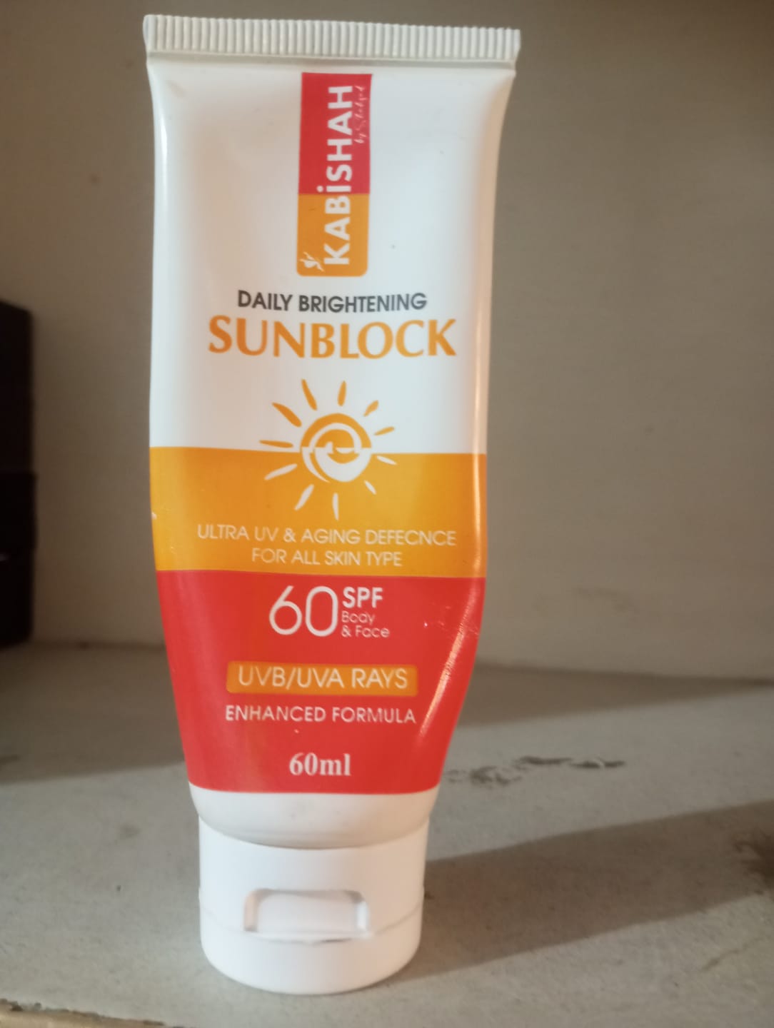 Customer photo review of LuminaGuard Daily Brightening Sunblock Double Pack Bundle.