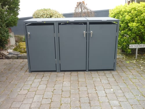 Customer photo review of Moderne Mülltonnenbox MB4 | Anthrazit (RAL7016) | stabil & pulverbeschichtet | 1er-Box