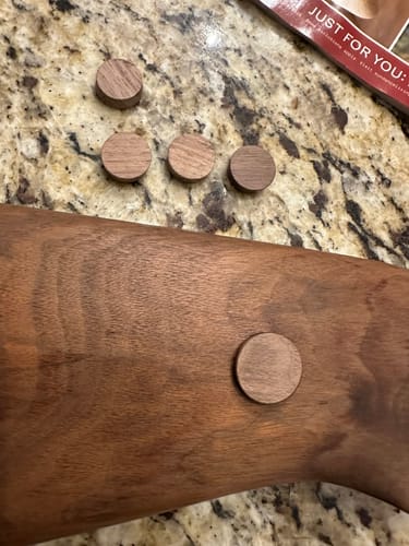 Customer photo review of 3/4" Walnut Wood Plugs - Face Grain