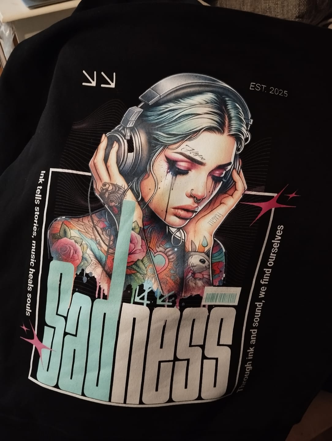 Customer photo review of Sadness - Oversized Hoodie