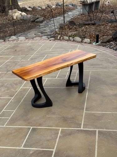 Customer photo review of 117 Uzar 16" Live Edge Bench Legs