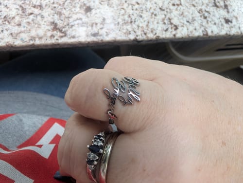 Customer photo review of Personalized Name Ring