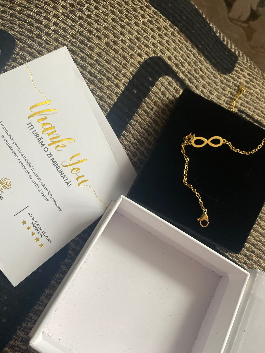 Customer photo review of Bratara Gold Infinity