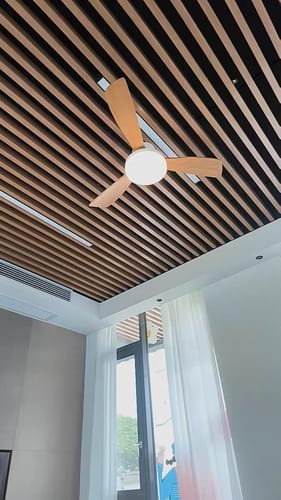 Customer photo review of WOW 3 Wood Blade Low Profile Ceiling Fan Lamp-wow5058