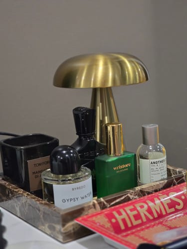 Customer photo review of Portable Metal Touch Lamp | Brassy Gold