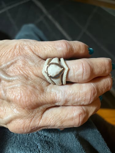 Customer photo review of Rinfit Silicone Rings for Women - New Metal-Framed with 2 Stackable Rings - Silicone Diamond Rings Wedding Bands Women