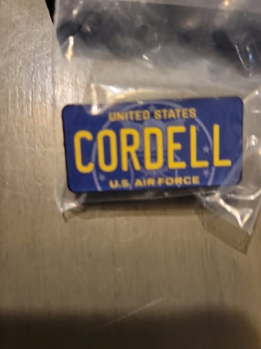 Customer photo review of Air Force License Plate Enamel Pin