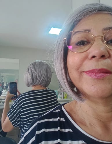 Customer photo review of Lace Front Babi Cinza Grisalha