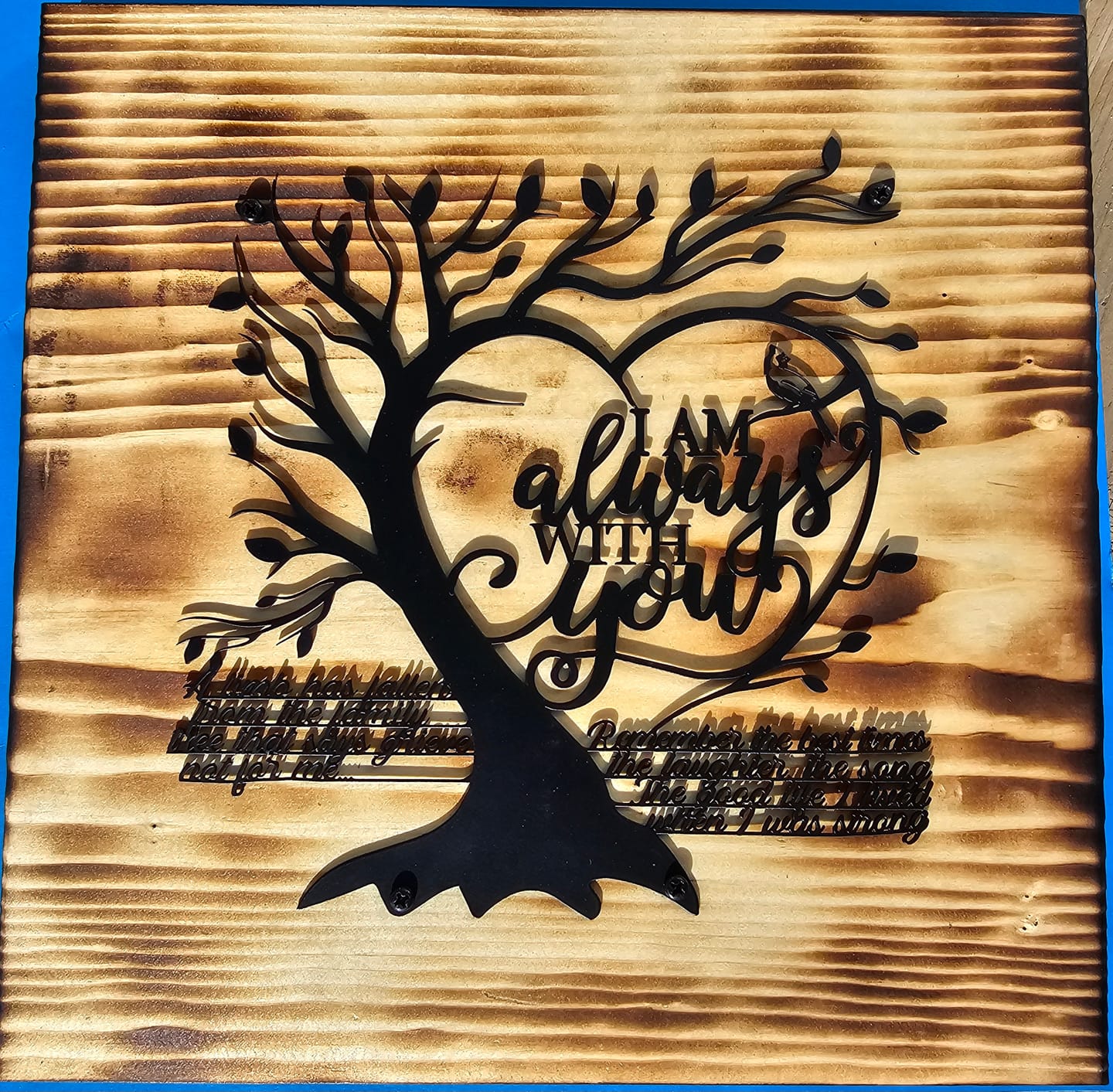 Customer photo review of I Am Always With You A Limb Has Fallen From The Family Tree Cut Metal Sign, Sympathy Sign