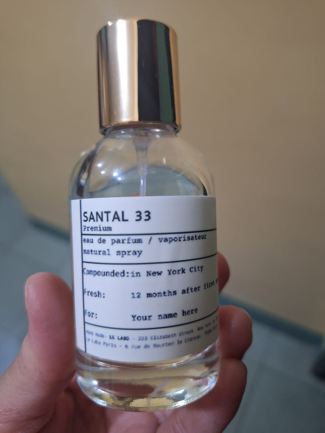 Customer photo review of Le Labo Fragrance