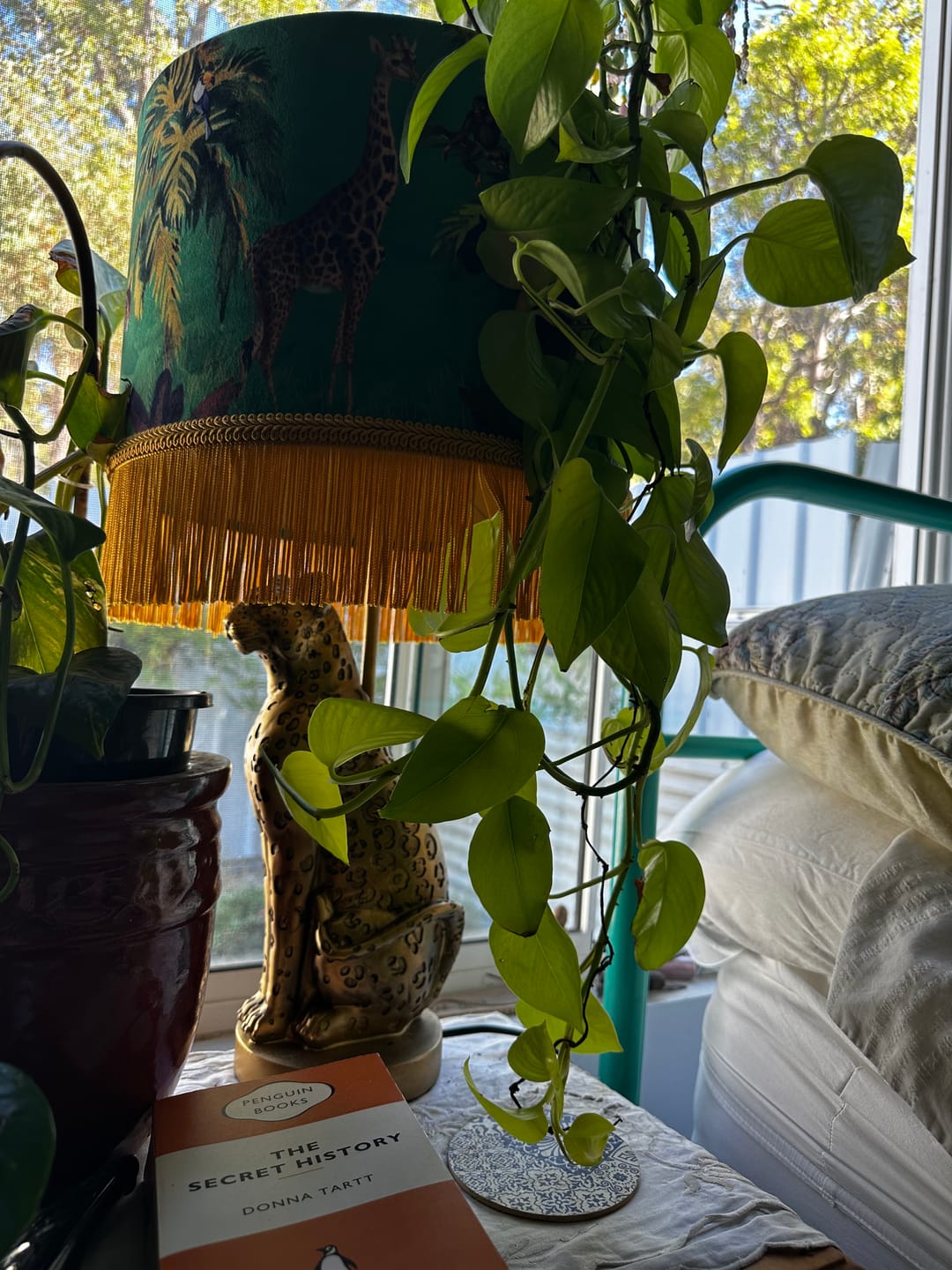 Customer photo review of Jungle Walk  Green Tassel Drum Lampshade
