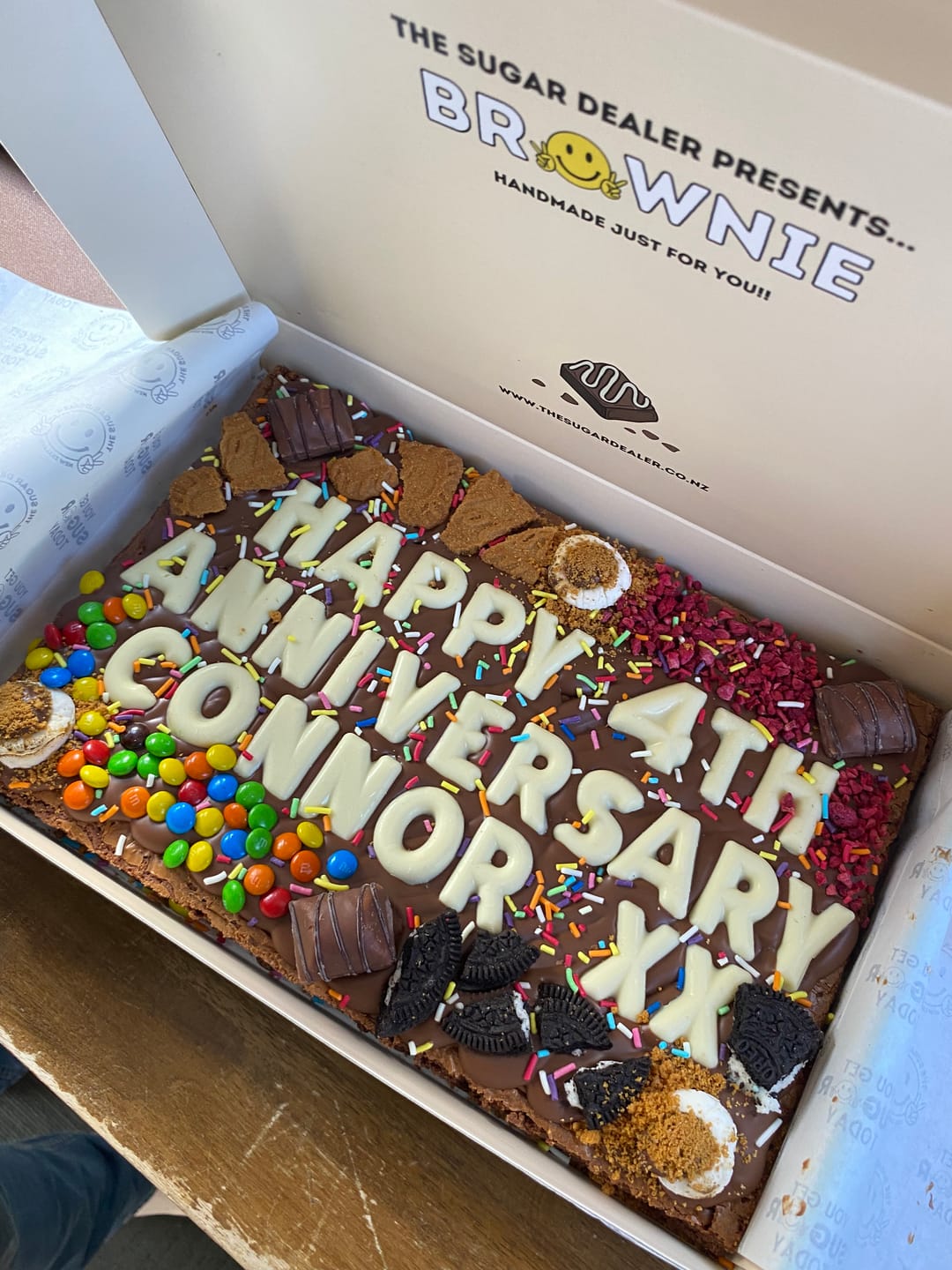 Customer photo review of Mega custom message loaded brownie
