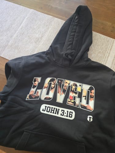 Customer photo review of Jesus Loved Hoodie