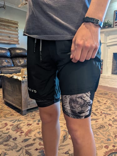 Customer photo review of John 3:16 The Cross Performance Shorts