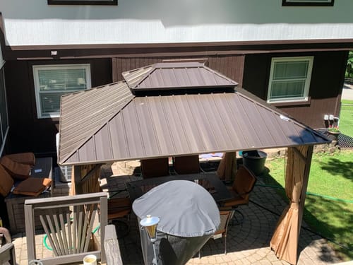 Customer photo review of Homrest 12X14 Hardtop Gazebo with Canopy for Poolside and Outdoor