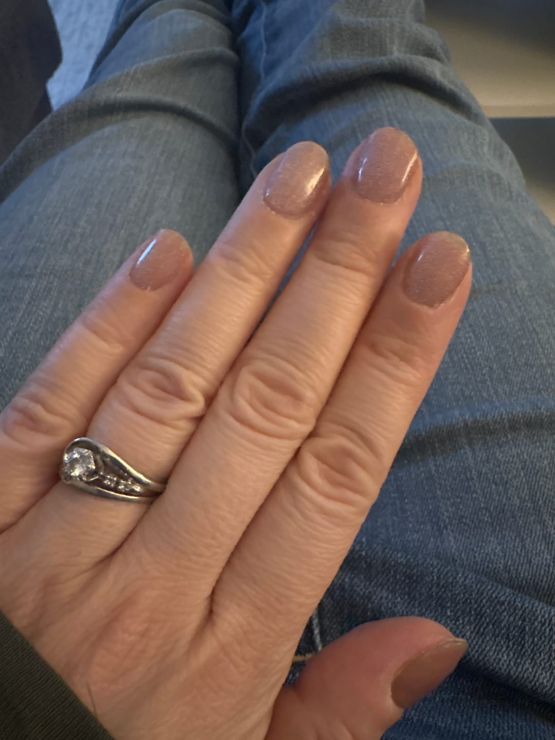 Customer photo review of Champagne Anastasia Shimmer DIY Semicured Gel Nail Sticker Kit