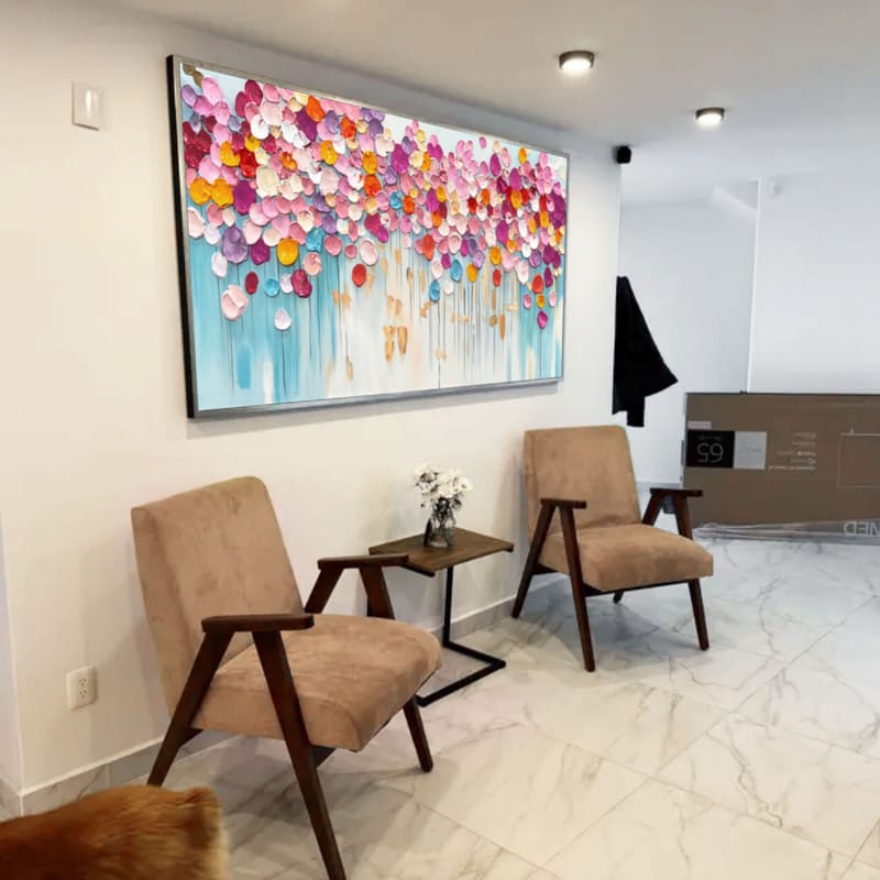 Customer photo review of Colorful Abstract Textured Painting Canvas #AT024