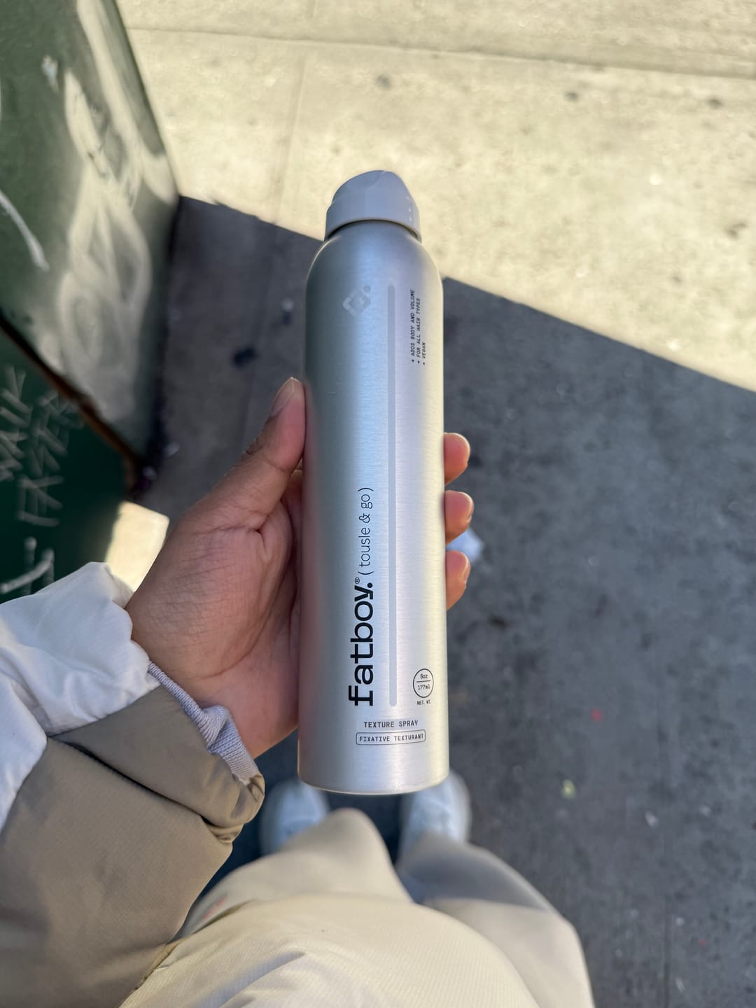Customer photo review of Fatboy Tousle & Go Texture Spray